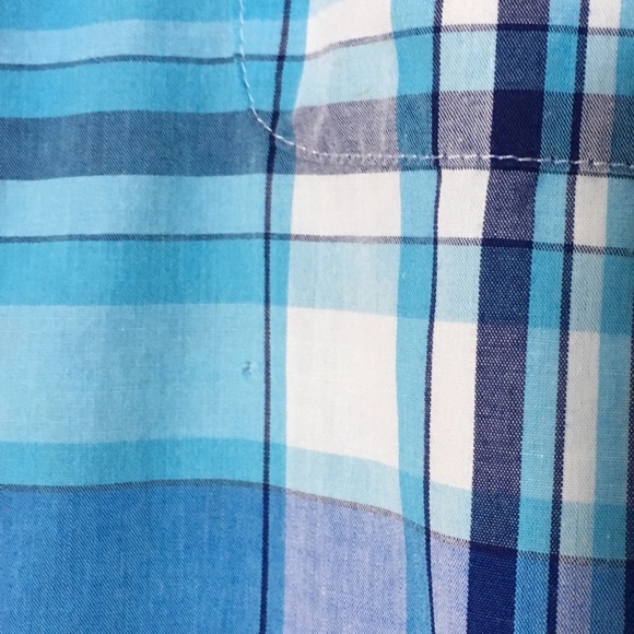 🍁US Polo Assn blue plaid short sleeve button down - Picture 5 of 6